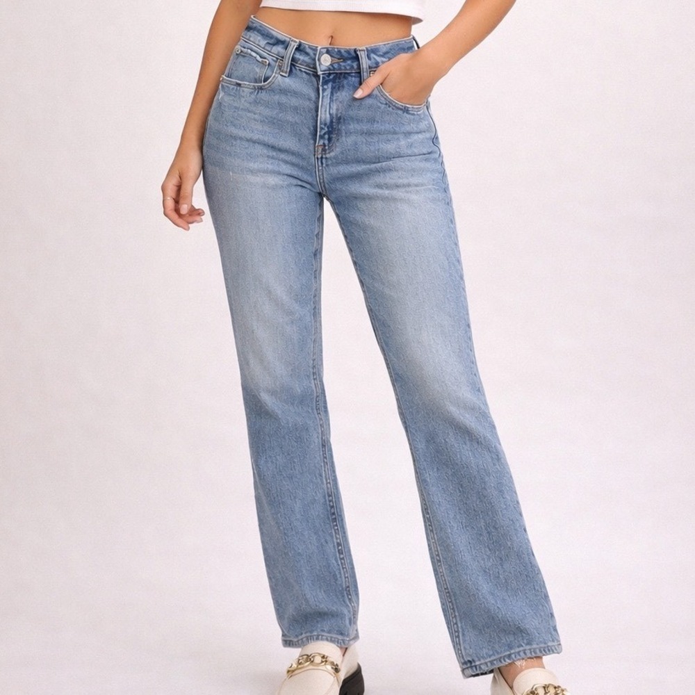 Abercrombie & Fitch Curve Love 90s Straight Ultra High Rise Jeans Blue 25 0 J1